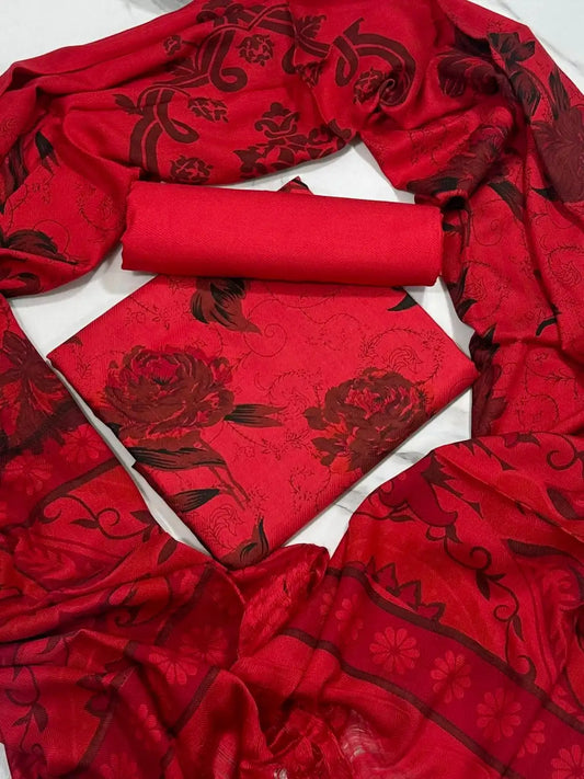 PURE MARINA PRINTED WOOL SHAWL 3PC