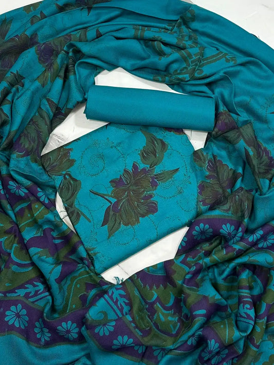 PURE MARINA PRINTED WOOL SHAWL 3PC