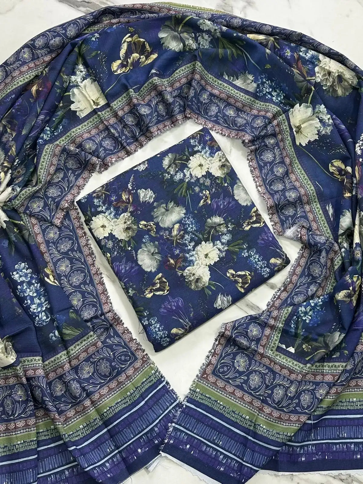Premium Winter Khaddar 3-Piece Suit with All-Over Digital Print