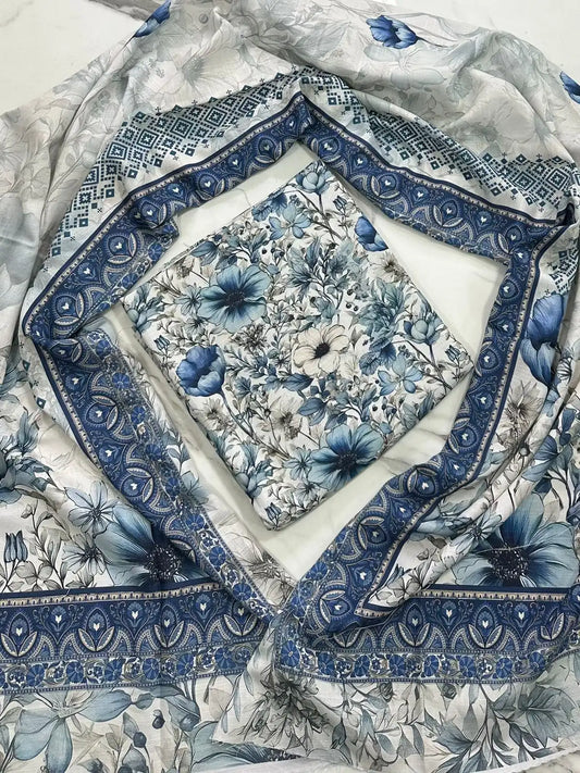 Premium Winter Khaddar 3-Piece Suit with All-Over Digital Print