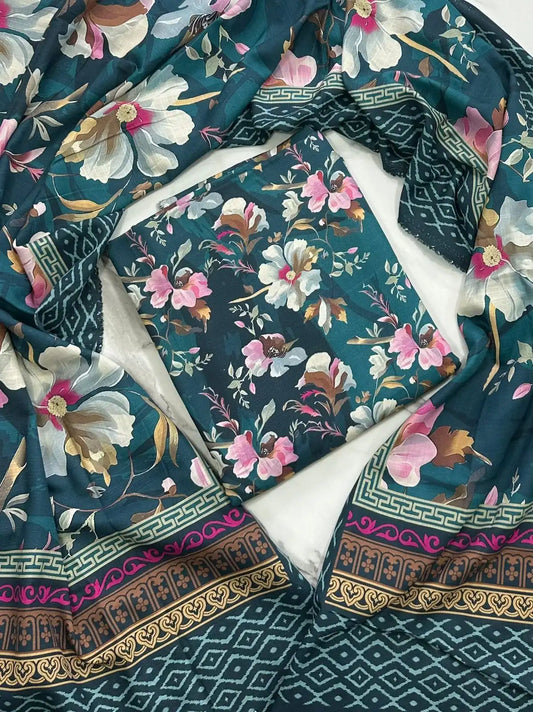 Premium Winter Khaddar 3-Piece Suit with All-Over Digital Print
