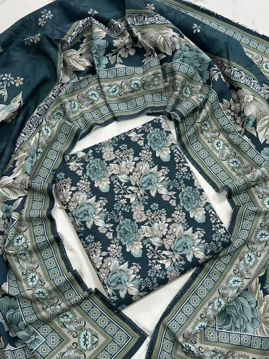 Premium Winter Khaddar 3-Piece Suit with All-Over Digital Print