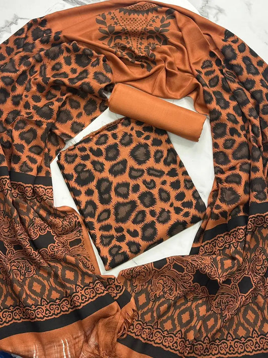 PURE MARINA PRINTED WOOL SHAWL 3PC