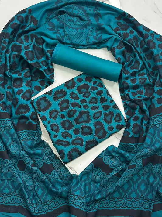 PURE MARINA PRINTED WOOL SHAWL 3PC