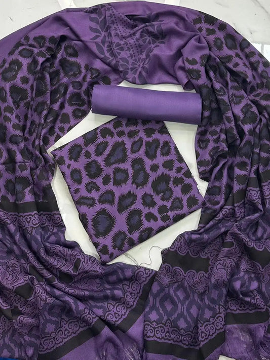 PURE MARINA PRINTED WOOL SHAWL 3PC