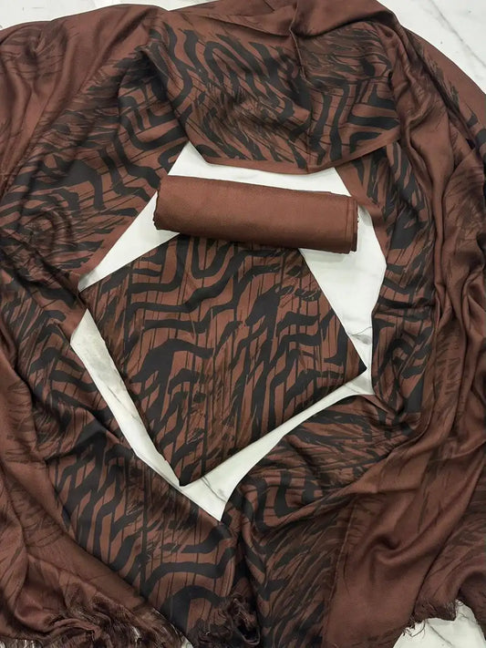 PURE MARINA PRINTED WOOL SHAWL 3PC