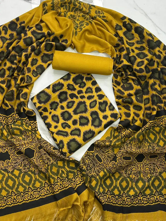 PURE MARINA PRINTED WOOL SHAWL 3PC