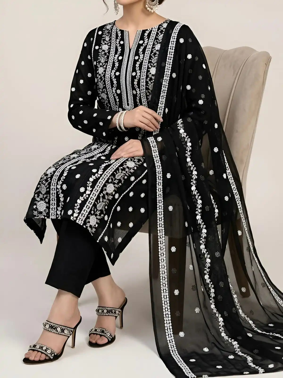 .3PC. PURE LAWN HEAVY EMBROIDERD