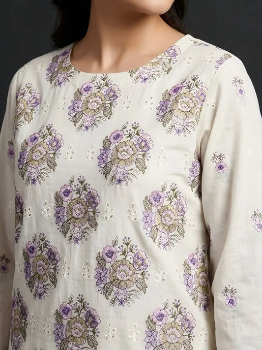 3PC PURE. LAWN .HEAVY EMBROIDERED