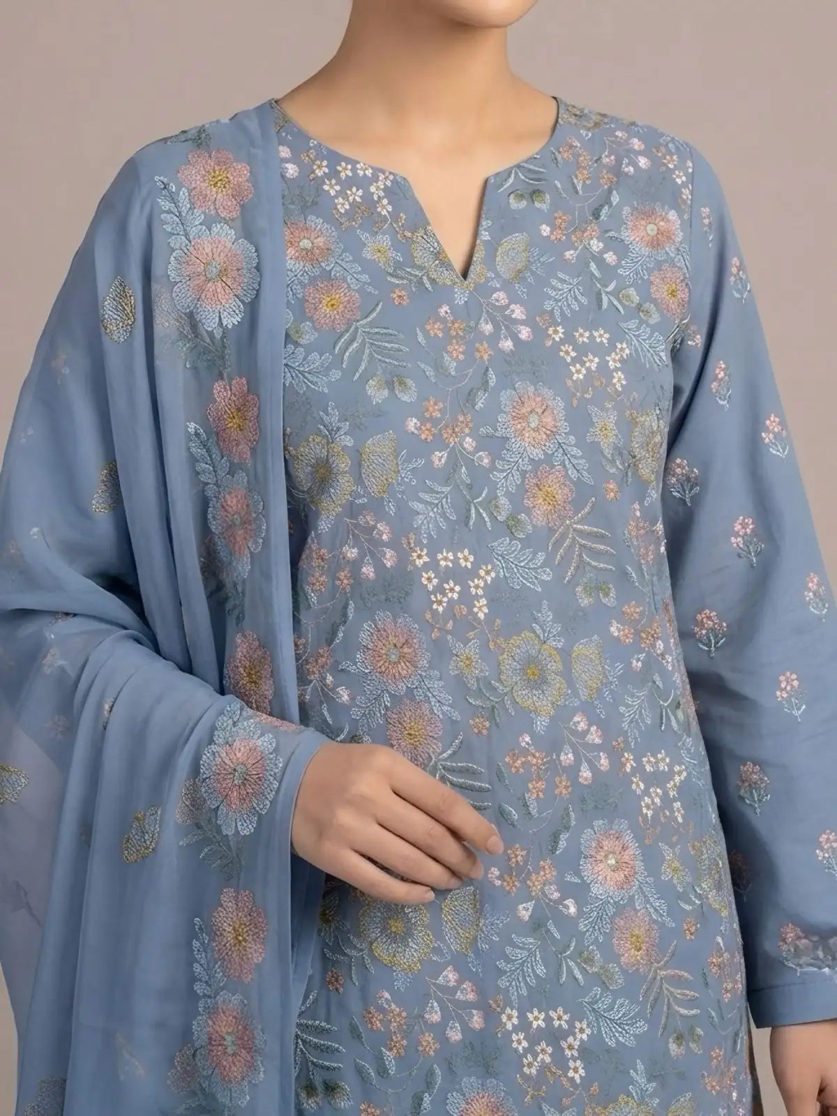 3PC PURE. LAWN .HEAVY EMBROIDERED