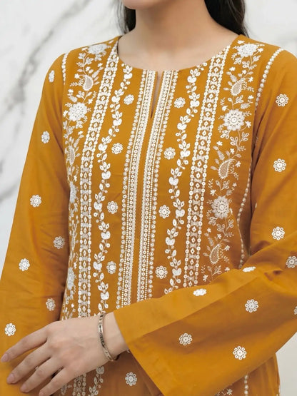 3PC PURE. LAWN .HEAVY EMBROIDERED