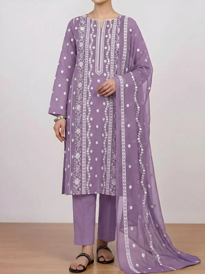 3PC PURE. LAWN .HEAVY .EMBROIDERED..