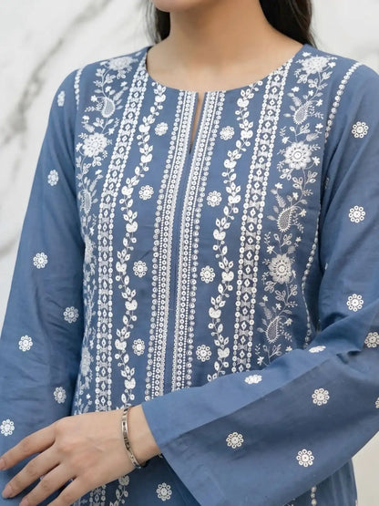 3PC PURE. LAWN .HEAVY EMBROIDERED