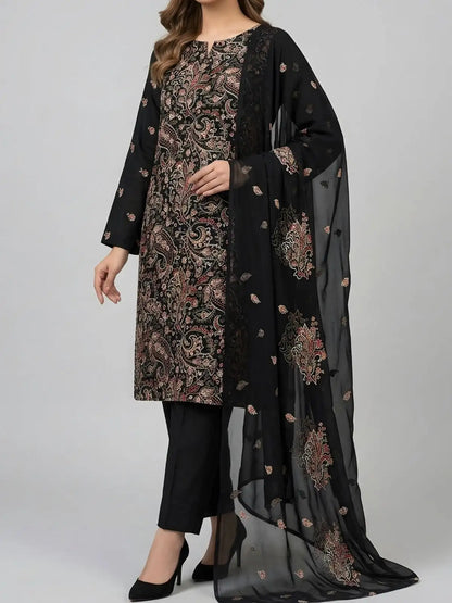 3PC PURE. LAWN .HEAVY EMBROIDERED