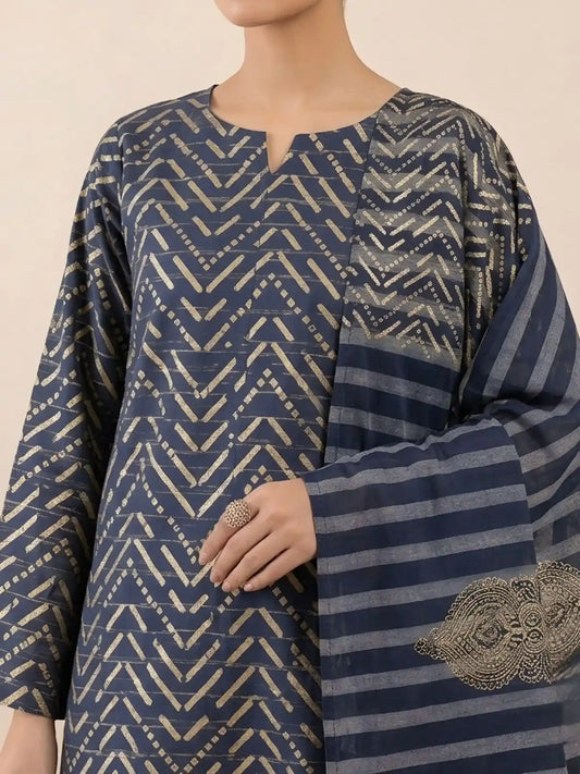 PURE LAWN 3-PIECE GOLD PRINTED SUIT – ELEGANT, SOFT & WASHABLE