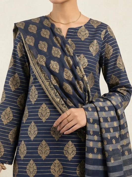 PURE LAWN 3-PIECE GOLD PRINTED SUIT – ELEGANT, SOFT & WASHABLE