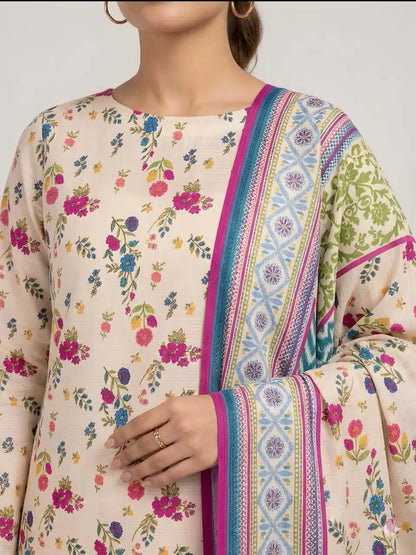 PURE LAWN 3-PIECE ALL OVER  PRINTED SUIT – ELEGANT, SOFT & WASHABLE.