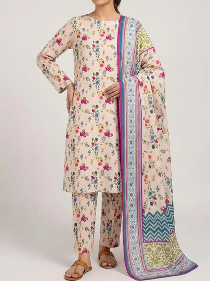 PURE LAWN 3-PIECE ALL OVER  PRINTED SUIT – ELEGANT, SOFT & WASHABLE.