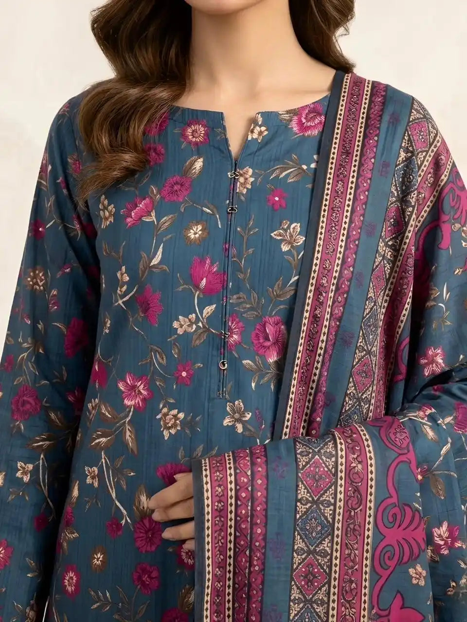 PURE LAWN 3-PIECE ALL OVER  PRINTED SUIT – ELEGANT, SOFT & WASHABLE.