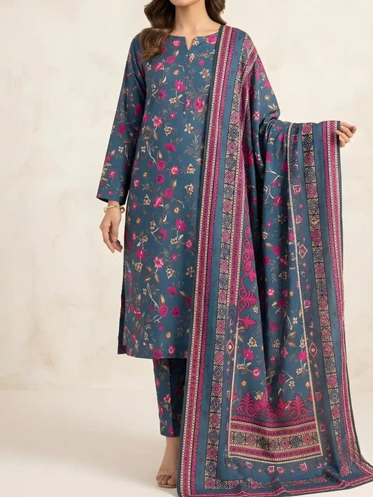 PURE LAWN 3-PIECE ALL OVER  PRINTED SUIT – ELEGANT, SOFT & WASHABLE.