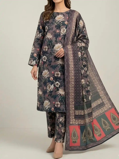 PURE LAWN 3-PIECE ALL OVER  PRINTED SUIT – ELEGANT, SOFT & WASHABLE.