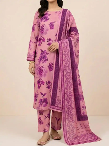 PURE LAWN 3-PIECE ALL OVER  PRINTED SUIT – ELEGANT, SOFT & WASHABLE.