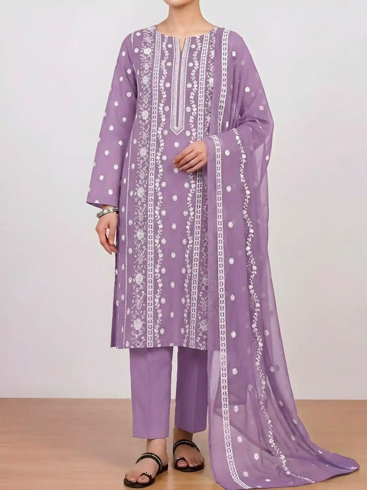 3PC PURE. LAWN .HEAVY .EMBROIDERED..