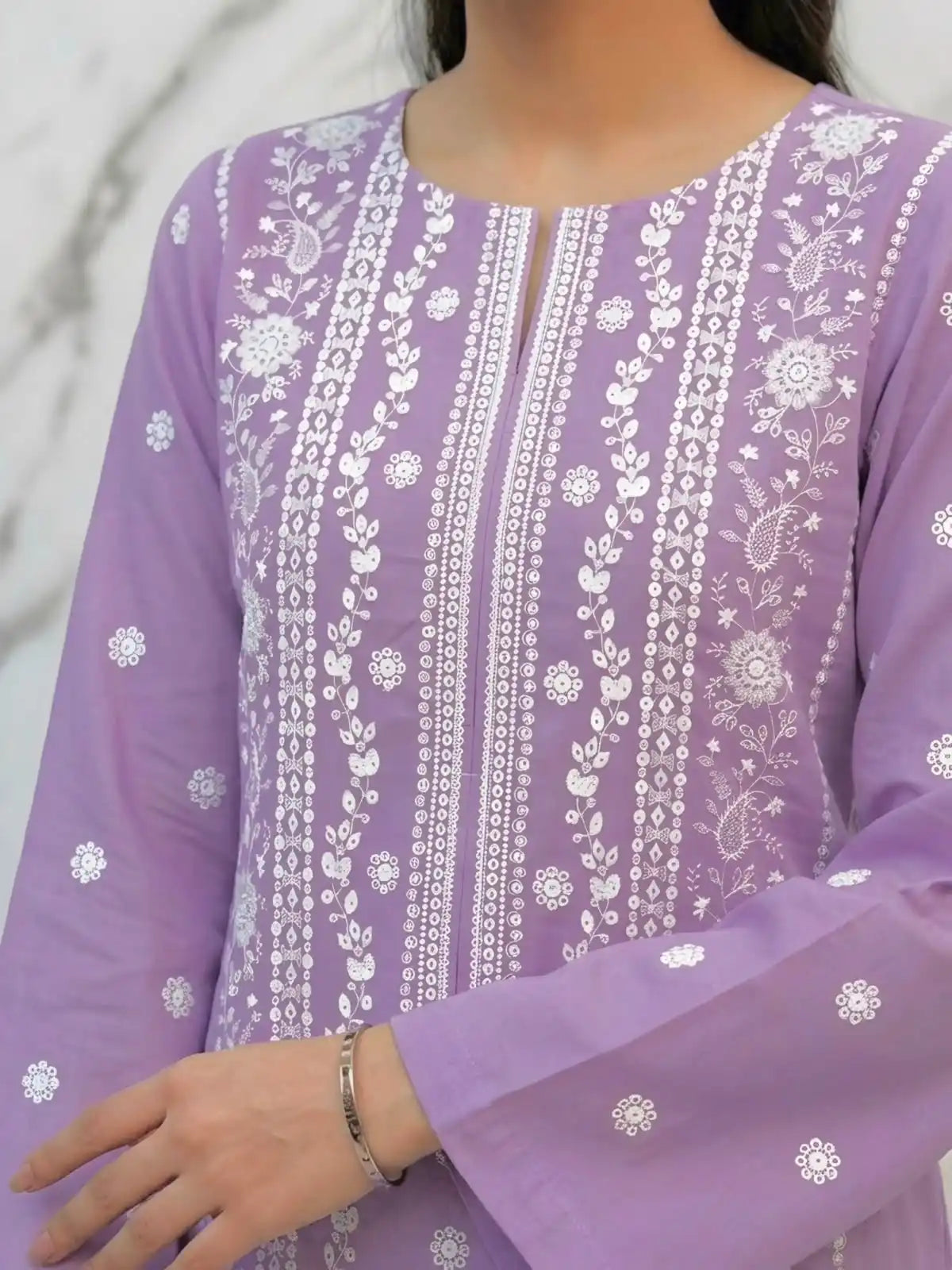 3PC PURE. LAWN .HEAVY .EMBROIDERED..