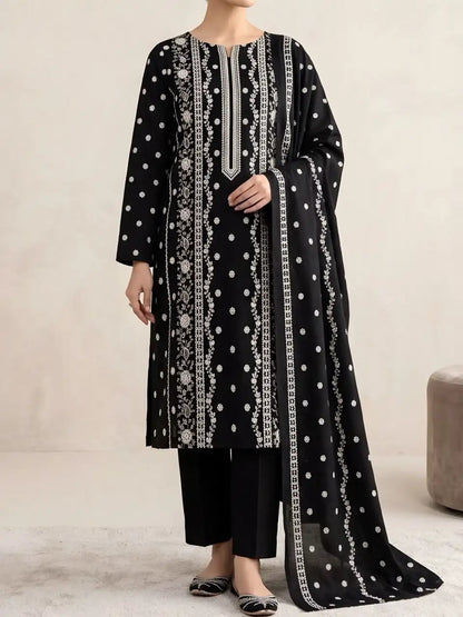 3PC PURE DHANNAK ELEGANCEE EMBROIDERED