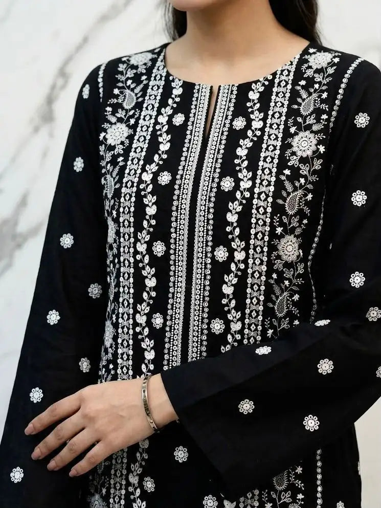 3PC PURE DHANNAK ELEGANCEE EMBROIDERED