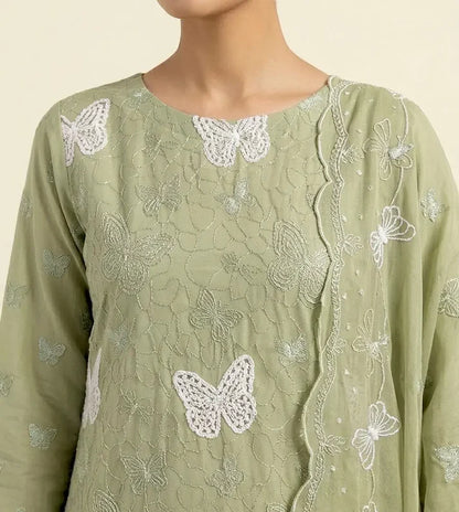 3PC PURE. LAWN .HEAVY EMBROIDERED..