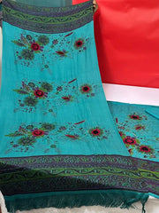 3PC PURE SLUB KARANDI WOOL SHAWL HEAVY ZARRI VELVET WORK