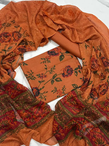 3PC PREMIUM LAWN FULLY EMBROIDERED DUPATTA
