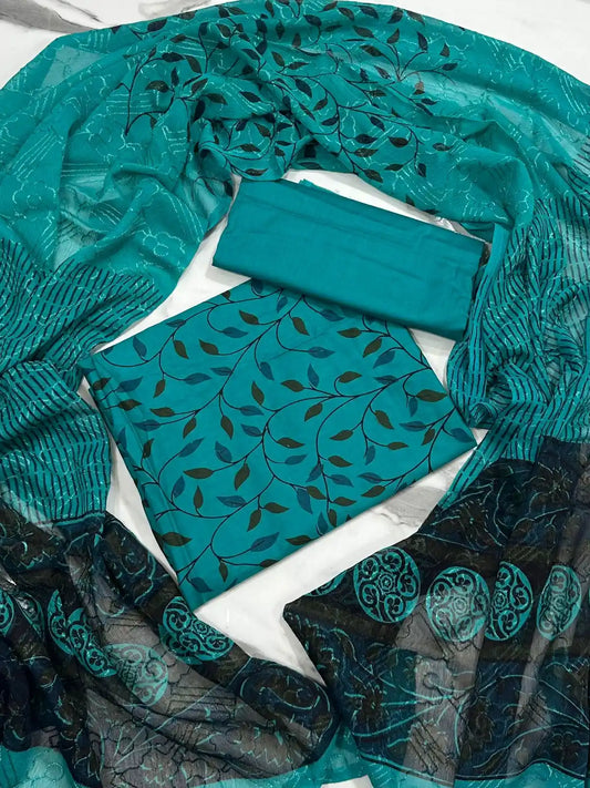 3PC PREMIUM LAWN FULLY EMBROIDERED DUPATTA