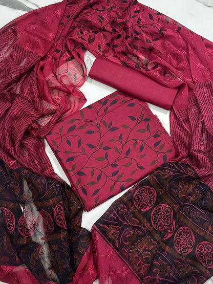 3PC PREMIUM LAWN FULLY EMBROIDERED DUPATTA
