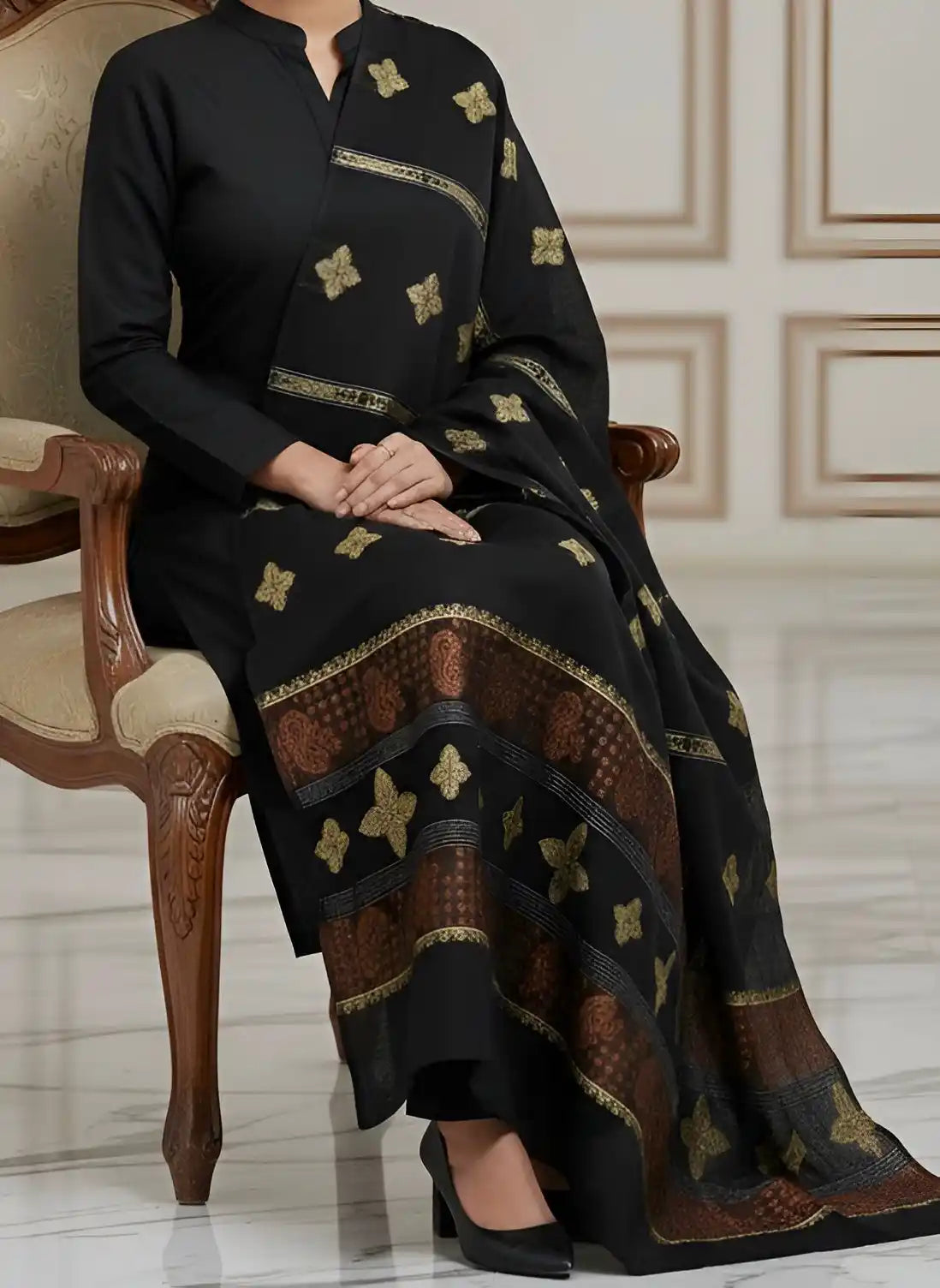 PURE LAWN SOFT DUPATTA WITH BANARSI WORK  PREMIUM QUALITY