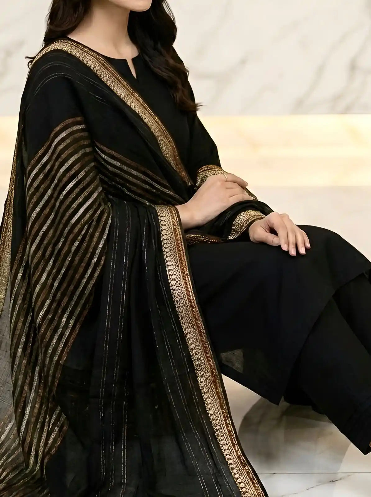 PURE LAWN SOFT DUPATTA TARKASHI OR BANARSI WORK  PREMIUM QUALITY