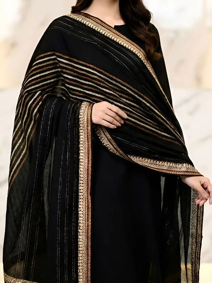 PURE LAWN SOFT DUPATTA TARKASHI OR BANARSI WORK  PREMIUM QUALITY
