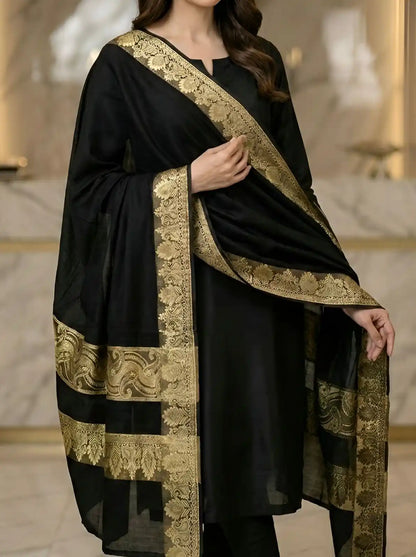 PURE LAWN SOFT DUPATTA WITH BANARSI WORK  PREMIUM QUALITY