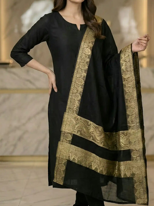 PURE LAWN SOFT DUPATTA WITH BANARSI WORK  PREMIUM QUALITY