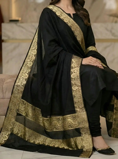 PURE LAWN SOFT DUPATTA WITH BANARSI WORK  PREMIUM QUALITY