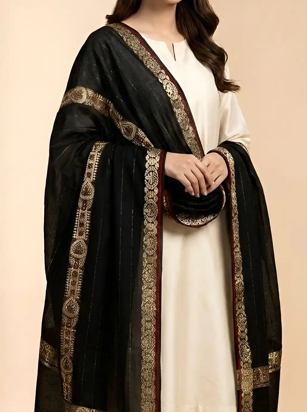 PURE LAWN SOFT DUPATTA TARKASHI OR BANARSI WORK  PREMIUM QUALITY