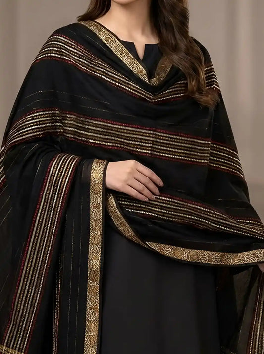 PURE LAWN SOFT DUPATTA TARKASHI OR BANARSI WORK  PREMIUM QUALITY