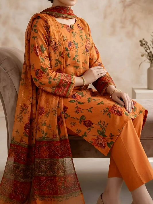 3PC PREMIUM LAWN FULLY EMBROIDERED DUPATAA