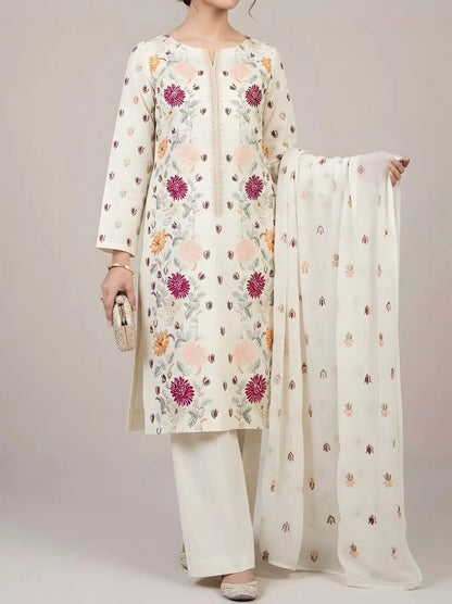 3PC PURE. LAWN .HEAVY EMBROIDERED...