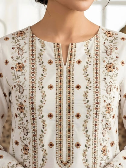 3PC PURE DHANNAK ELEGANCEE EMBROIDERED