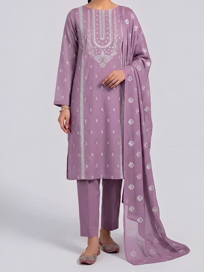 3PC PURE. LAWN .HEAVY EMBROIDERED