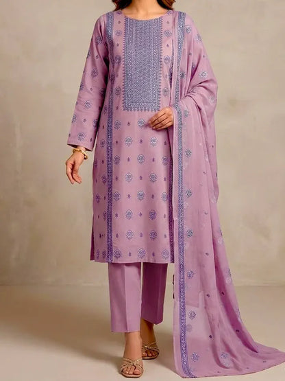 3PC PURE. LAWN .HEAVY EMBROIDERED