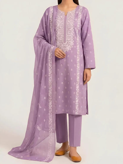 3PC PURE. LAWN .HEAVY EMBROIDERED