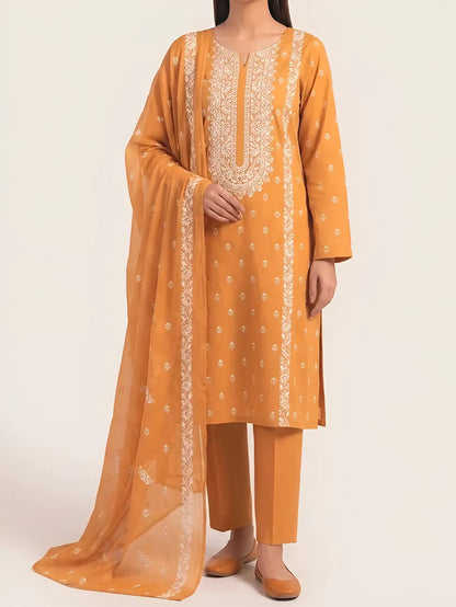 3PC PURE. LAWN .HEAVY EMBROIDERED